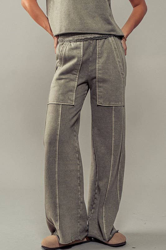 Classic Mineral Washed Paneled Pants