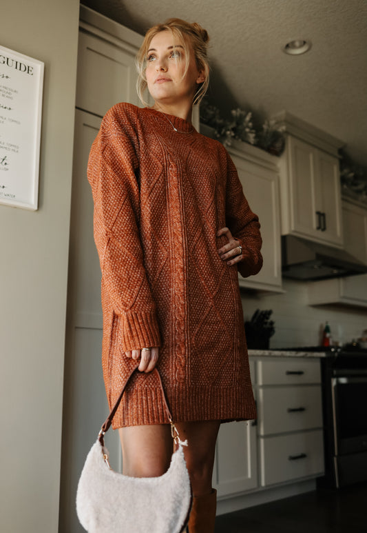Cable Knit Sweater Dress